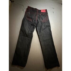 Akademiks Jeans‎ Mens 36 Black Denim Thick Stitch Pocketed 36X31 Streetwear Y2K.